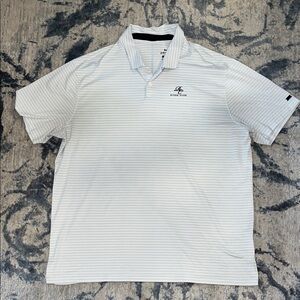 Nike Tiger Woods Light Gray Striped Polo Shirt